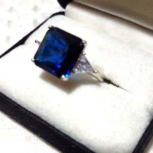 Sterling Silver Sapphire Ring